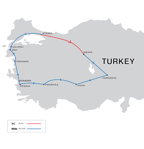 Turkey Specialist Tour Map